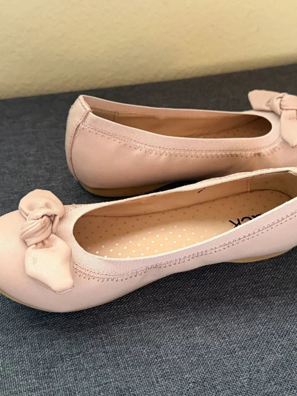 Kids' Nordstrom Rack Pink Bow Ballet Flats, Size 13M